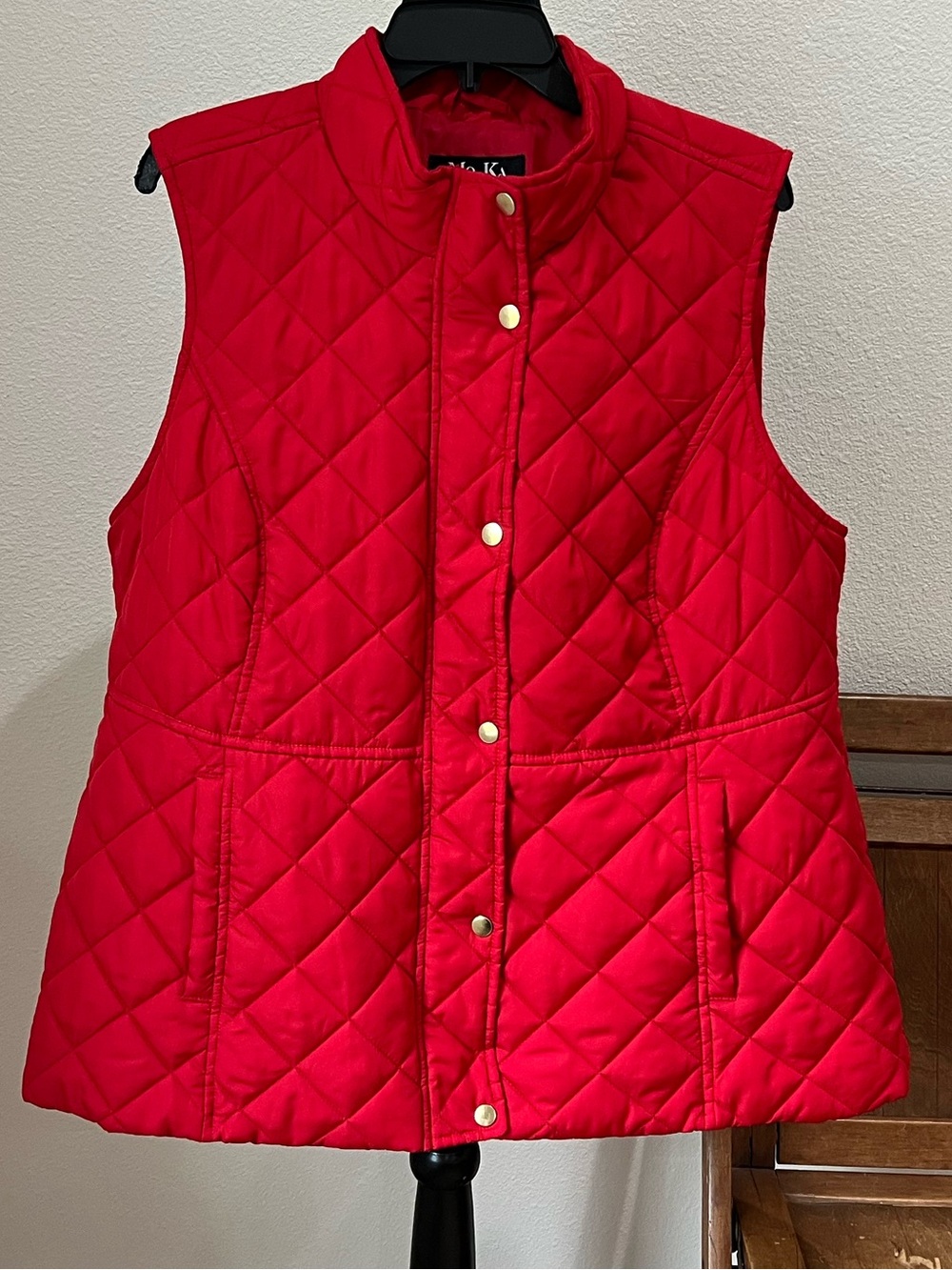 Mo-Ka Quilted Red Sleeveless Puffer Vest Women’s XL
